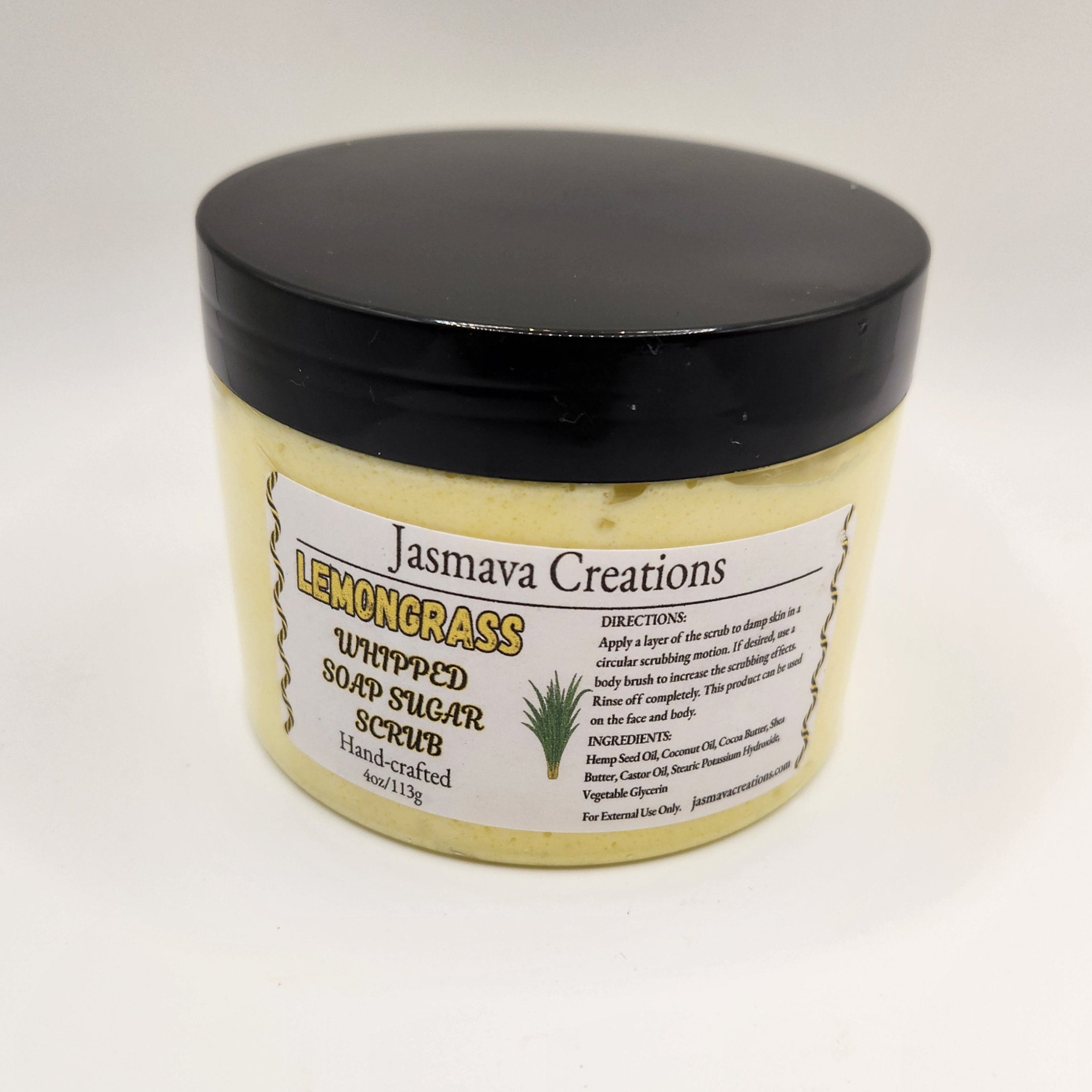Lemongrass Whipped Sugar Scrub – Natural Exfoliating Cleanser