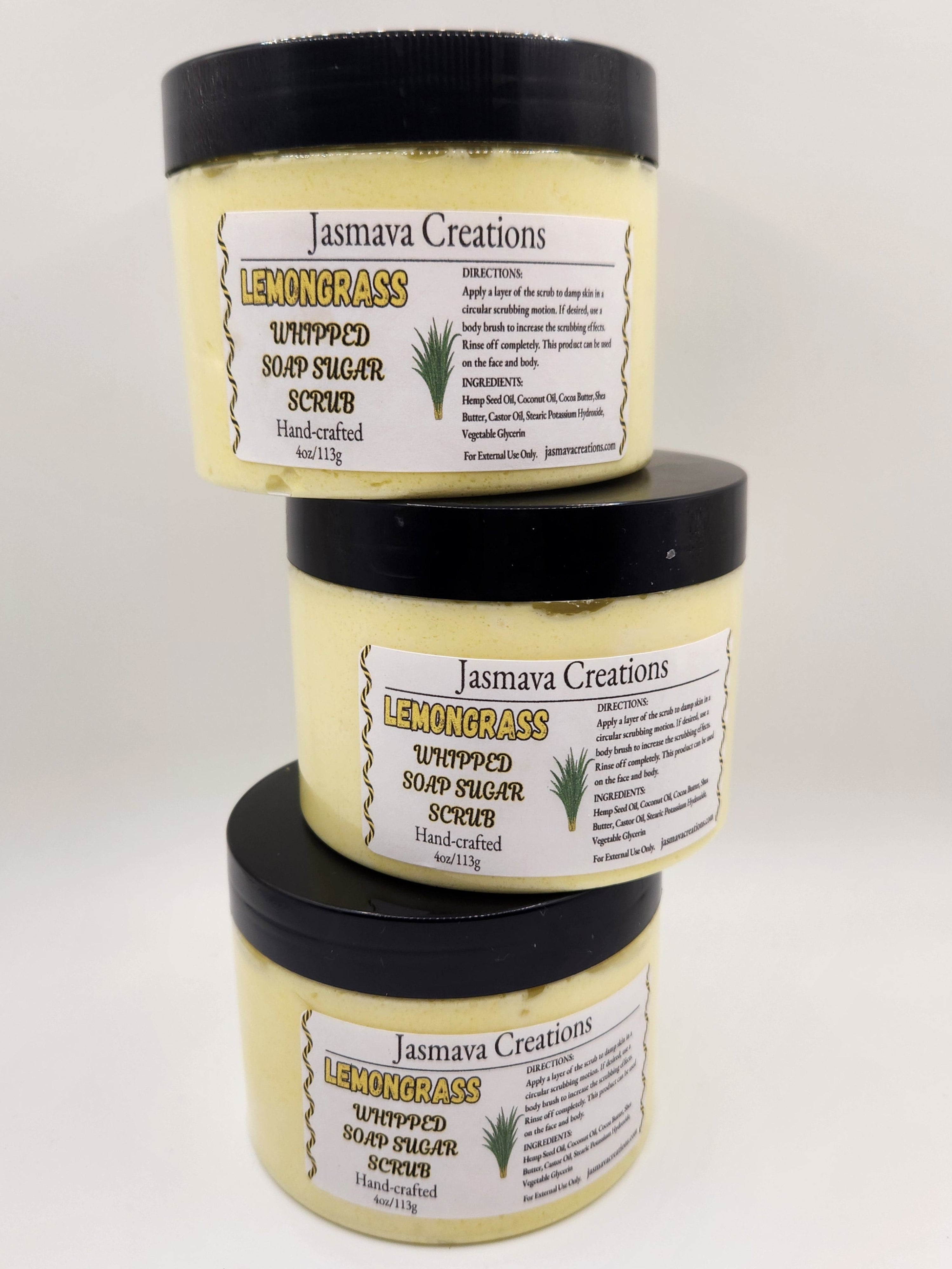 Lemongrass Whipped Sugar Scrub – Natural Exfoliating Cleanser